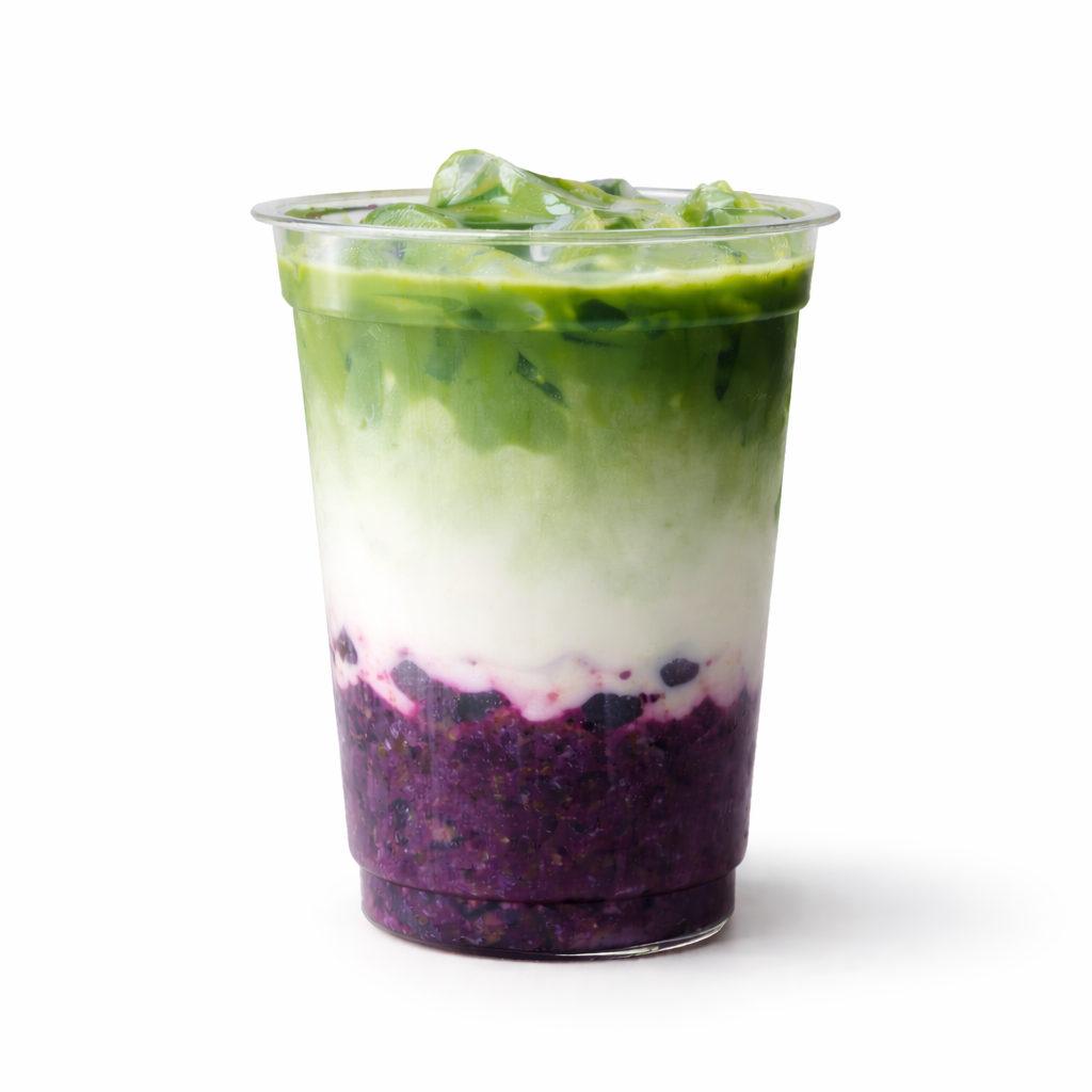 Iced Blueberry Matcha Latte